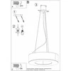 Pakabinamas šviestuvas Sollux Lighting Sietynas SOLLUX SATURNO 70 juodas