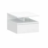 Target Home Baltas prie sienos tvirtinamas naktinis staliukas su stalčiumi 32x35x23 cm