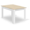 VALORA NP stalas, Sonoma ąžuolas + baltas, su 4 WAT kėdėmis, pilkos spalvos, 4 vnt.