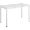 Valora ROVA stalas, 120x60 cm, baltas, minimalistinis, metalinės kojos, patvarus dizainas