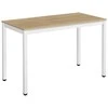 Leobert Rinkinys Stół TESSA 120cm x 60cm - dąb / balta nogi + 4 krzesła WAT pilka / nogi naturalne