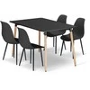 Leobert Rinkinys Stół ADRIA 120cm x 80cm - juoda + 4 krzesła WAT juoda / nogi juoda
