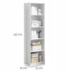 Rebiko Balta stovinti knygų spinta su aukštomis lentynomis, modernus loft stilius, 182 cm