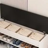 Rebiko Batų spintelė su sėdima vieta ir daiktų laikymo vieta, didelė, 2 lentynos, atverčiama, balta, 100 cm