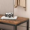 Rebiko Batų spintelė su sėdynėle, didelė pramoninė lentynėlė, retro mediena, 62 cm