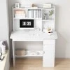 Rebiko Jaunimo kompiuterio stalas loft balta stalas su lentynomis ir stalčiais
