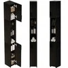Rebiko Vonios kambario stovinti spinta, juoda mansardinė spinta, aukšta kolona, 182 cm