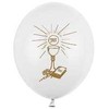 Party Deco Balionai 30 cm stiprūs balti "Pirmoji komunija"