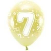 Balionai auksiniai "7 happy birthday" 33cm 6 vnt