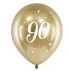 Balionai auksiniai "90" 30cm 6 vnt