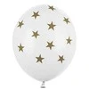 PartyDeco Balti balionai su žvaigždutėmis 6 vnt