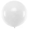 PartyDeco Didelis apvalus balionas 1m, pastelinis baltas