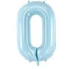 Party Deco Balionas folinis skaičius 0 melsvas 86cm
