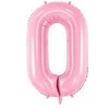 Party Deco Balionas folinis skaičius 0 rožinis 86cm