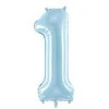 Party Deco Balionas folinis skaičius 1 melsvas 86cm