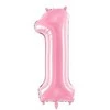 Party Deco Balionas folinis skaičius 1 rožinis 86cm