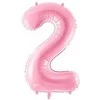 PartyDeco Folinis balionas "2" rožinis, 86 cm