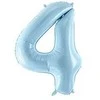 Party Deco Balionas folinis skaičius 4 melsvas 86cm