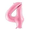 Party Deco Balionas folinis skaičius 4 rožinis 86cm