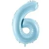Party Deco Balionas folinis skaičius 6 melsvas 86cm