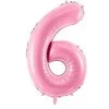 PartyDeco Folinis balionas "6" rožinis, 86 cm