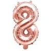 PartyDeco Folinis balionas "8" rožinio aukso, 35 cm