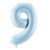 Party Deco Balionas folinis skaičius 9 melsvas 72cm