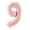 PartyDeco Balionas folinis skaičius 9 rausvas 72cm