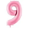Party Deco Balionas folinis skaičius 9 rožinis 86cm