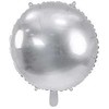Party Deco Folinis balionas apvalus sidabrinis 45cm