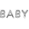 Party Deco Folinis balionas "BABY" sidabrinis 262&amp;86cm