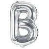 Party Deco Folinis balionas raidė B sidabrinis 35cm