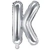 Party Deco Folinis balionas raidė K sidabrinis 35cm