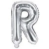 Party Deco Folinis balionas raidė R sidabrinis 35cm