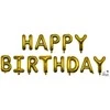 Folinis balionas raidės "HAPPY BIRTHDAY" auksinis 30 cm