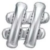 Party Deco Folinis balionas "#" sidabrinis 35cm