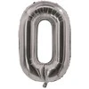 Folinis balionas skaičius 0 sidabrinis 85 cm