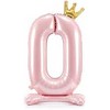 PartyDeco Folinis pastatomas balionas skaičius "0" rožinis 84cm