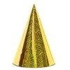 Party Deco Gimtadienio kepuraitės auksinės blizgios 16cm 6 vnt