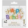 Gimtadienio žvakutė didelė spalvota "Happy Birthday"