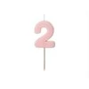 Party Deco Gimtadienio žvakutė su smeigtuku nr 2 rausva 5,5cm