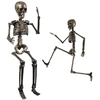Kabantis bronzinis skeletas 40 cm – Helovino dekoracija