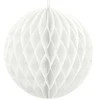 Party Deco Korėtas apvalus papuošimas 10cm 1 vnt baltas