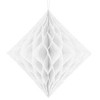 Party Deco Korėtas rombas 30cm 1 vnt baltas