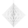 Party Deco Korėtas rombas 30cm 1 vnt baltas