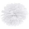 PartyDeco Popierinis Pom-Poms, 25cm, Spalva: Balta