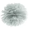 PartyDeco Popierinis Pom-Poms, 25cm, Spalva: Sidabrinė