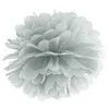 PartyDeco Popierinis Pom-Poms, 35cm, Spalva: Sidabrinė