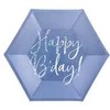Party Deco Popierinės lėkštutės violetinės "Happy birthday" 6 vnt