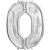 Rėmelis-skaičius 0 balionams 126 cm sidabrinis